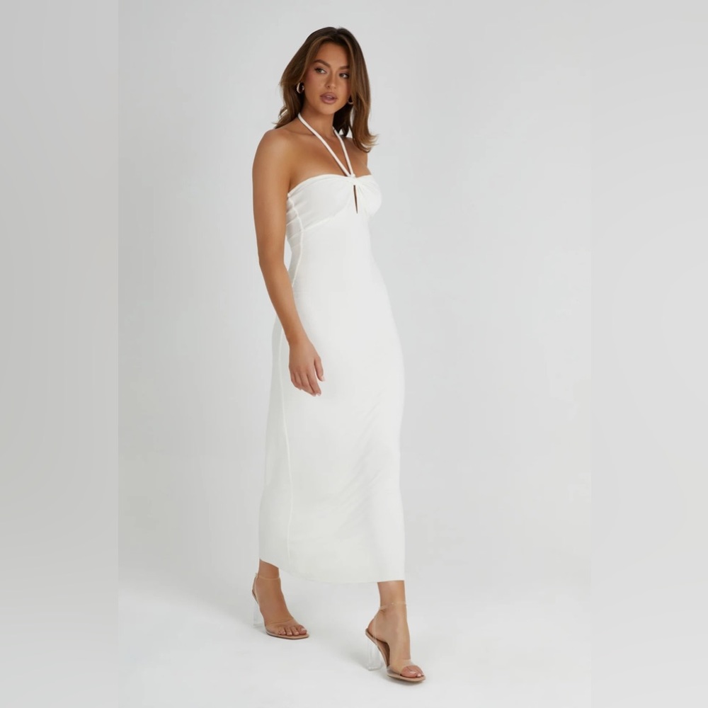 Krissy Midi Twist Halter Jersey Dress
